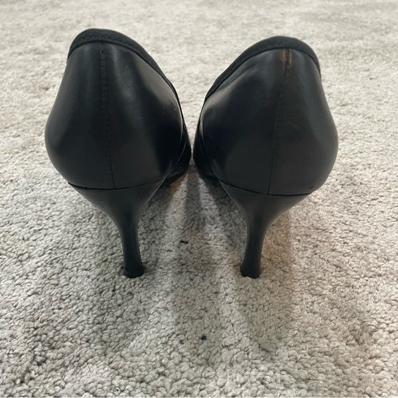 Franco Sarto Riva Black Leather Pump Heels Size 10 - Picture 6 of 11